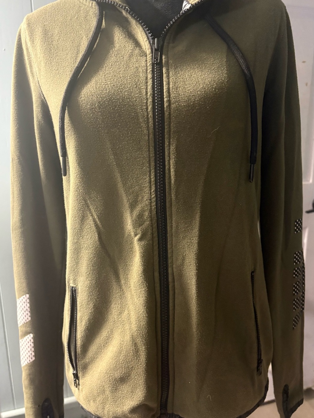 PINK Victoria's Secret Olive Zip-Up Hoodie Jacket